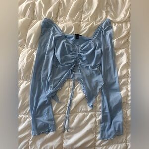 Forever 21 Light Blue Ruched Intimate Top